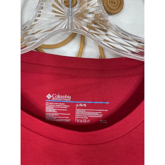 Columbia Men's Dog Graphic Long Sleeves Shirt Red L - Picture 4 of 5